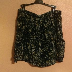 Lilu 100% silk floral print skirt